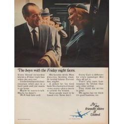 1967 United Airlines Ad "The boys with the Friday night faces."