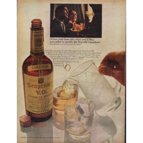 1967 Seagram's Ad "the Smooth Canadian"