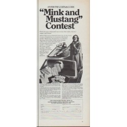 1967 Coats and Clark Ad "Mink and Mustang Contest"