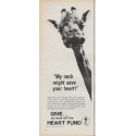 1967 Heart Fund Ad "My neck might save your heart!"