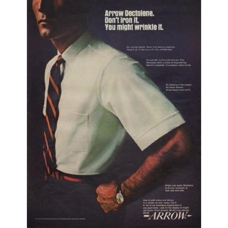 1967 Arrow Shirt Ad "Arrow Dectolene"