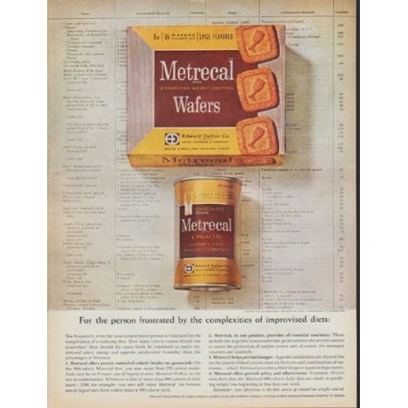 1962 Metrecal Ad "complexities of improvised diets"