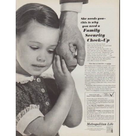 1962 Metropolitan Life Ad "She needs you"