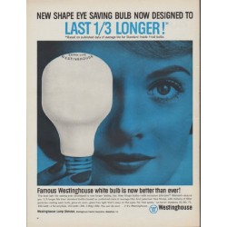 1962 Westinghouse Ad "New Shape Eye Saving Bulb"