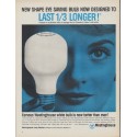1962 Westinghouse Ad "New Shape Eye Saving Bulb"