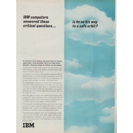 1962 IBM Ad "IBM computers answered these questions"
