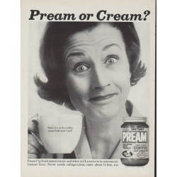 1962 Pream Ad "Pream or Cream?"