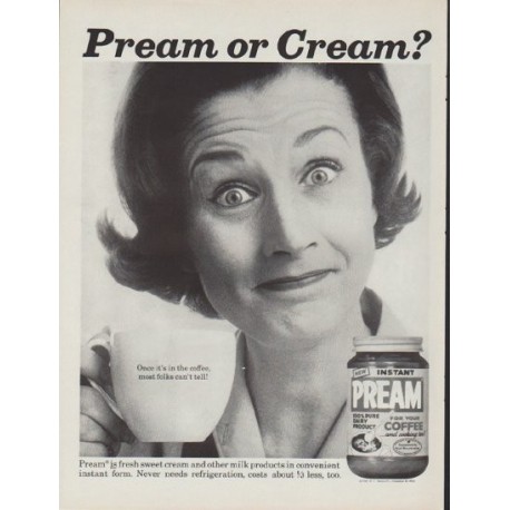 1962 Pream Ad "Pream or Cream?"