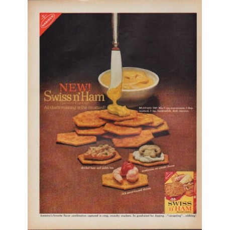 1962 Nabisco Ad "New! Swiss n' Ham"